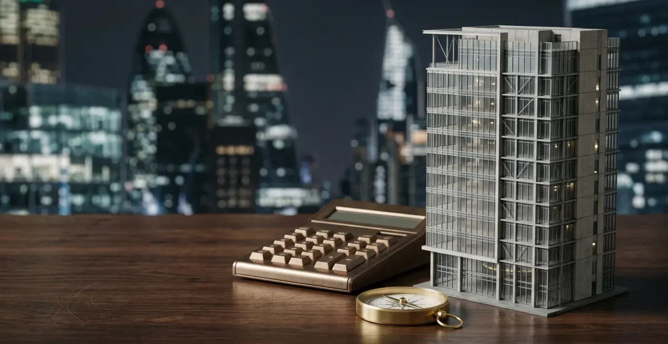 Professional commercial property financial analysis showing strategic loan-to-value decision-making in modern economic environment