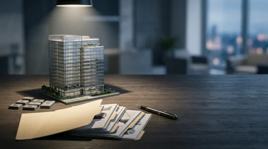 Professional financial analysis of multi-tenant commercial building with investment portfolio review