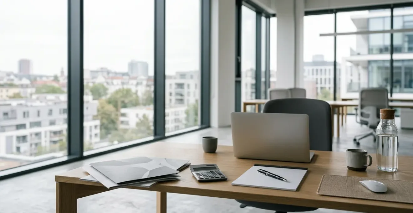 Commercial landlord carefully analyzing tenant financial documents to prevent rental default