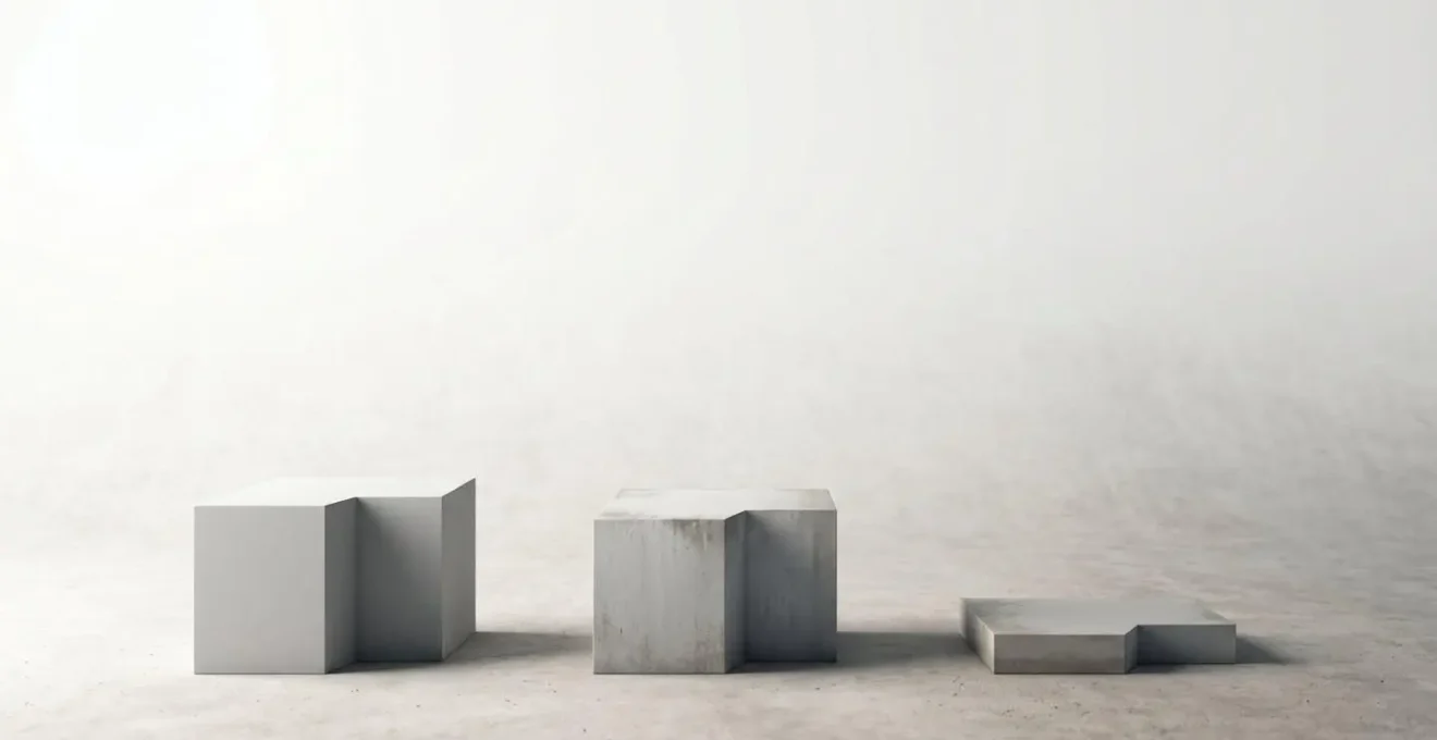Wide environmental shot showing building performance timeline concept with natural decay