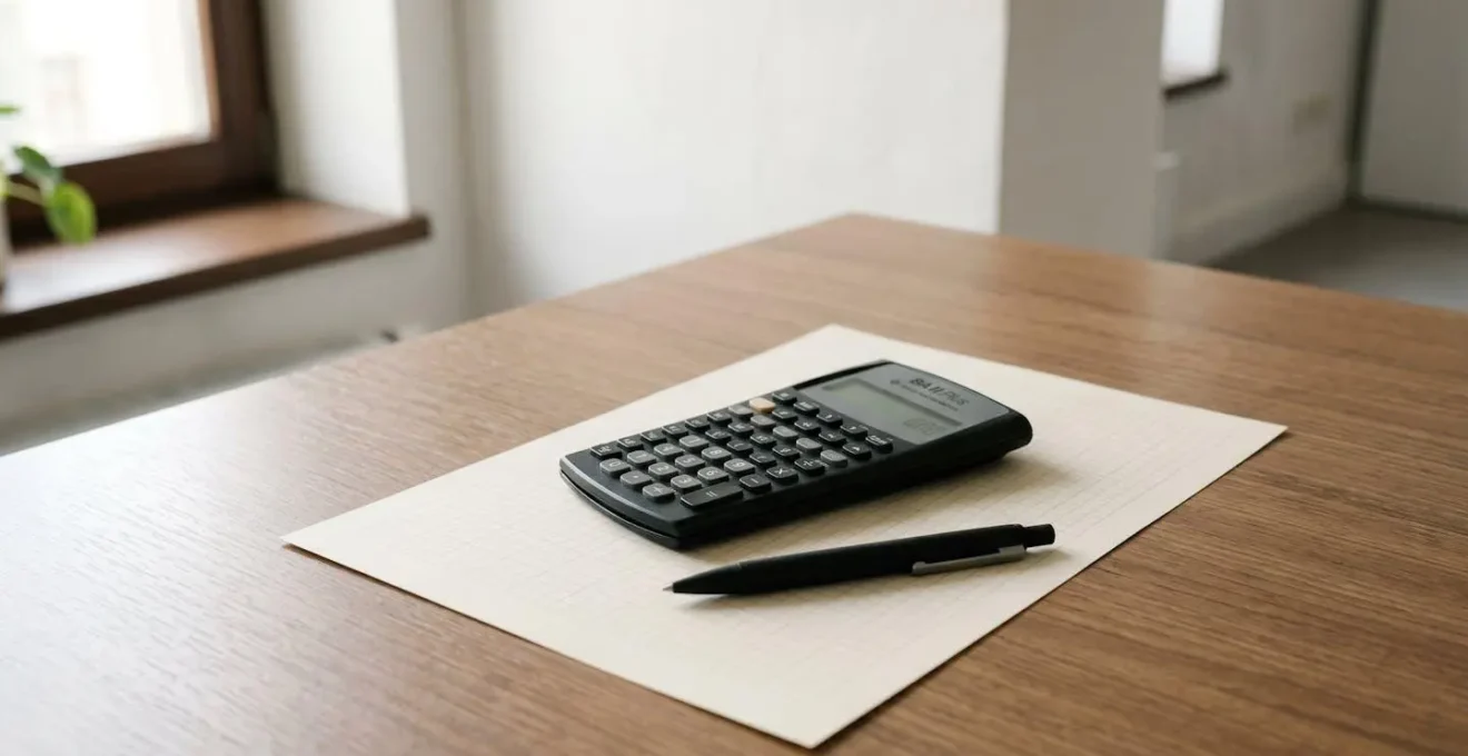 Financial calculator and spreadsheet showing vacancy impact on property portfolio