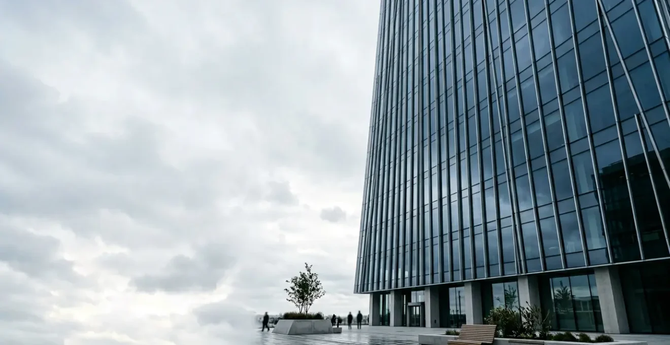 Modern commercial office building with glass facade designed to attract innovative tech companies