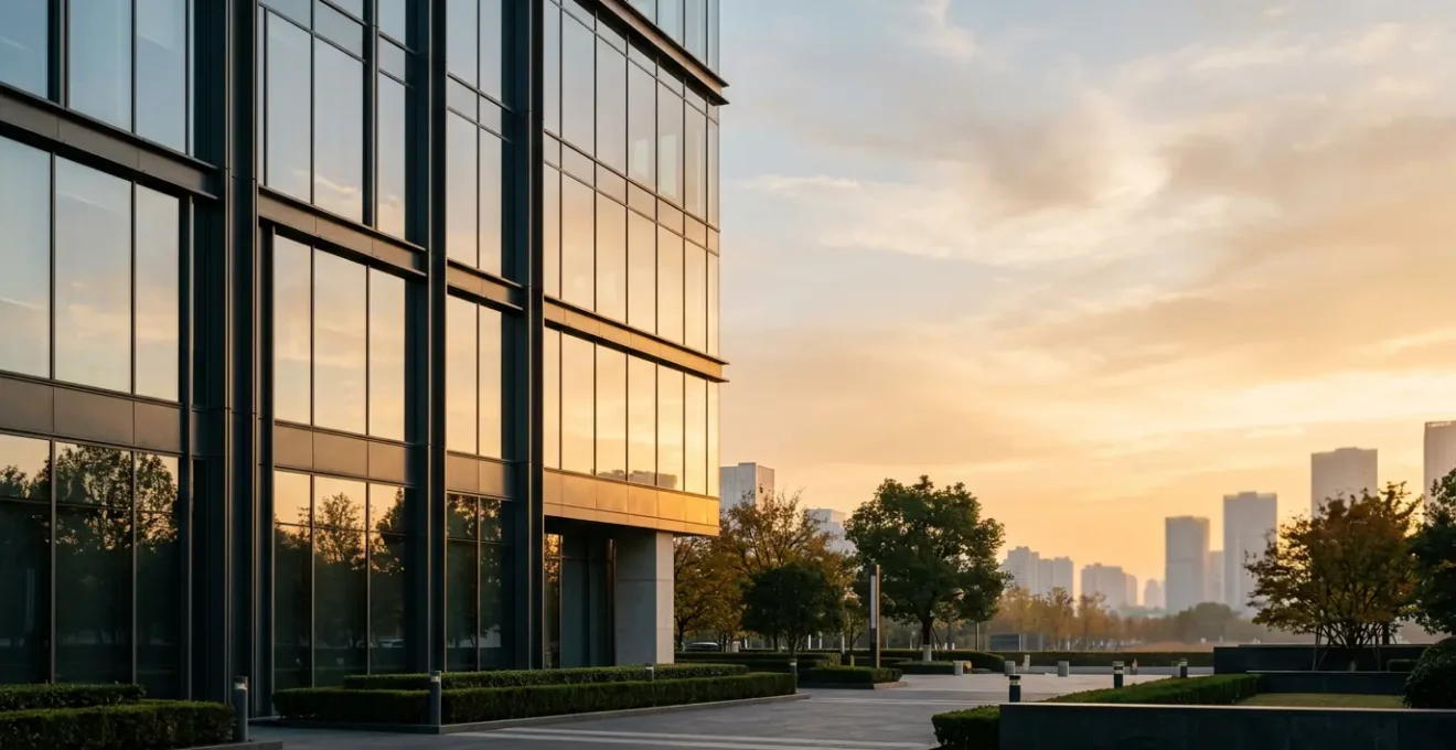Commercial office building operations concept showing financial optimization through systematic process management