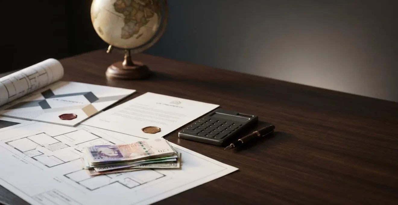 Conceptual representation of international property taxation and cross-border financial compliance