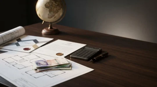 Conceptual representation of international property taxation and cross-border financial compliance